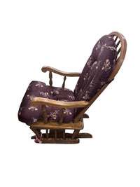 Vintage Wooden Glider Rocking Chair and Ottoman