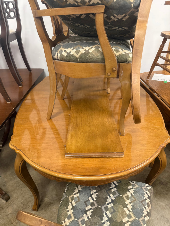 Vintage French Provincial-Style Wood Dining Set