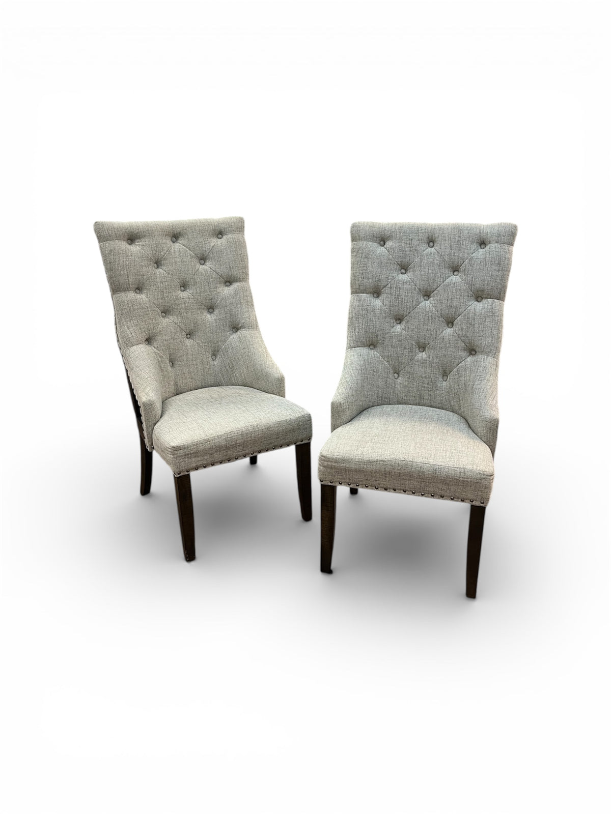 Tufted Back Upholstered Accent Chairs - Set of 2