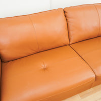 Yorkdale 80-inch 2-seater Leather Sofa in Cognac Brown