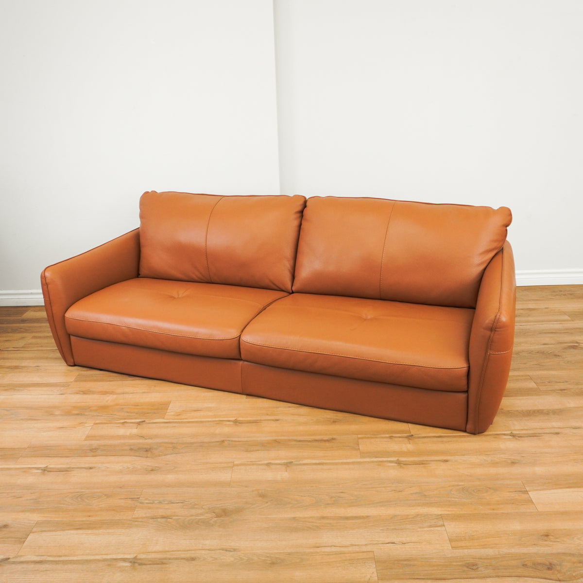 Yorkdale 80-inch 2-seater Leather Sofa in Cognac Brown