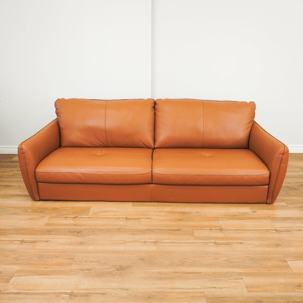 Yorkdale 80-inch 2-seater Leather Sofa in Cognac Brown