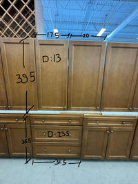 Set 24 Pieces Brown Shaker Panel kitchen Cabinets