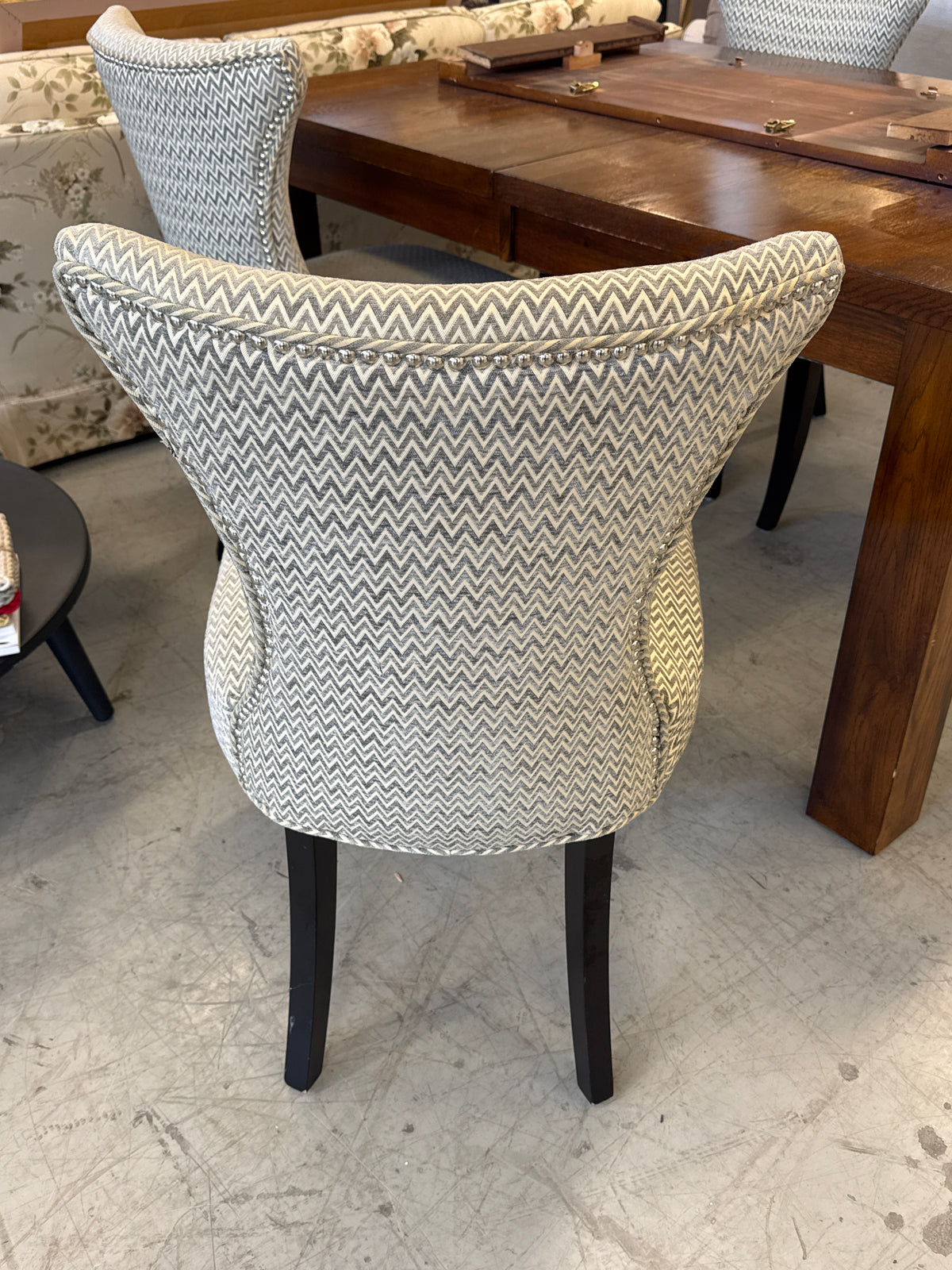 4 Chevron Upholstery Wingback Dining Chair's