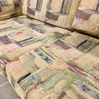 88-Inch Wide Green Patterned Sofa