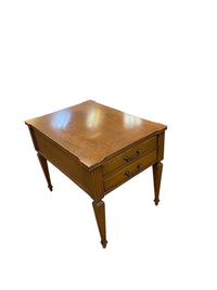 Solid Wood 2-Drawer Side Table