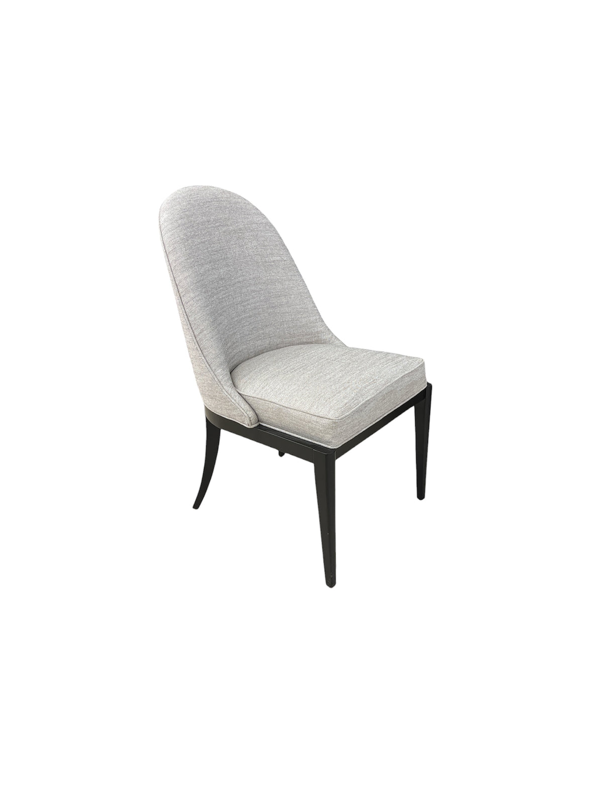 Natural Choice Side Chair w/ Grey Fabric Upholstery & Chocolate Tone Wood Frame