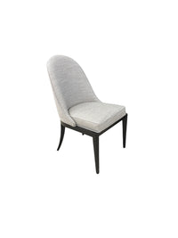 Natural Choice Side Chair w/ Grey Fabric Upholstery & Chocolate Tone Wood Frame