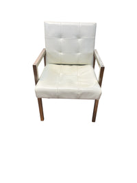 White Faux Leather Accent Chair