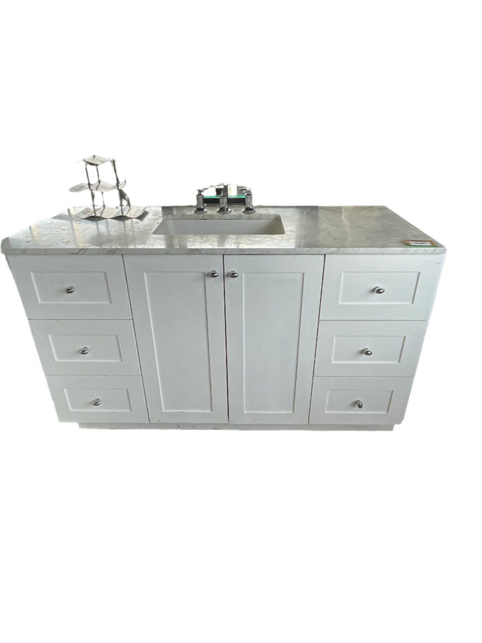 White Vanity With Faucet