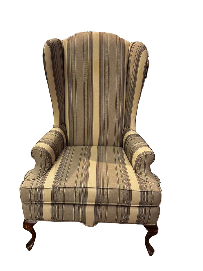 Vintage Chippendale-style Wingback Chair