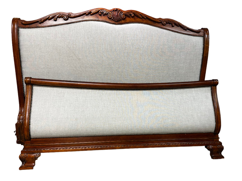 French Louis XV Style Upholstered King Size Bed