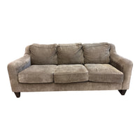 Taupe Three-Seater Sofa w/ Plush Cushions