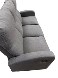 Grey 3-Seater Reclining Sofa