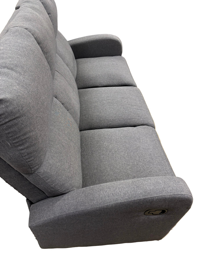 Grey 3-Seater Reclining Sofa