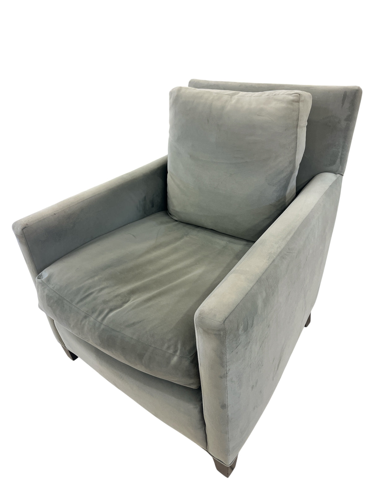 Grey Velvet Upholstered Armchair