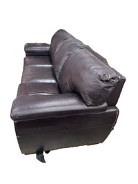 Brown Leather 3-Seater Sofa