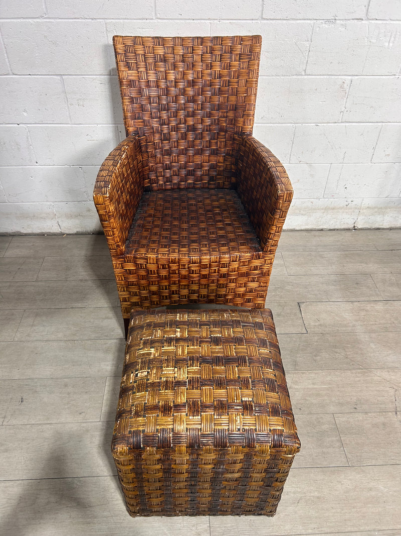 Litore Rattan Armchair With Ottoman