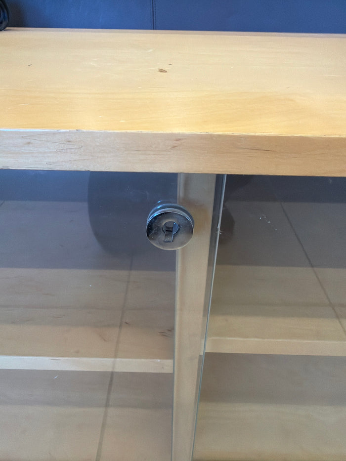 Momod Light Wood Media Console W/Glass Door #MM6
