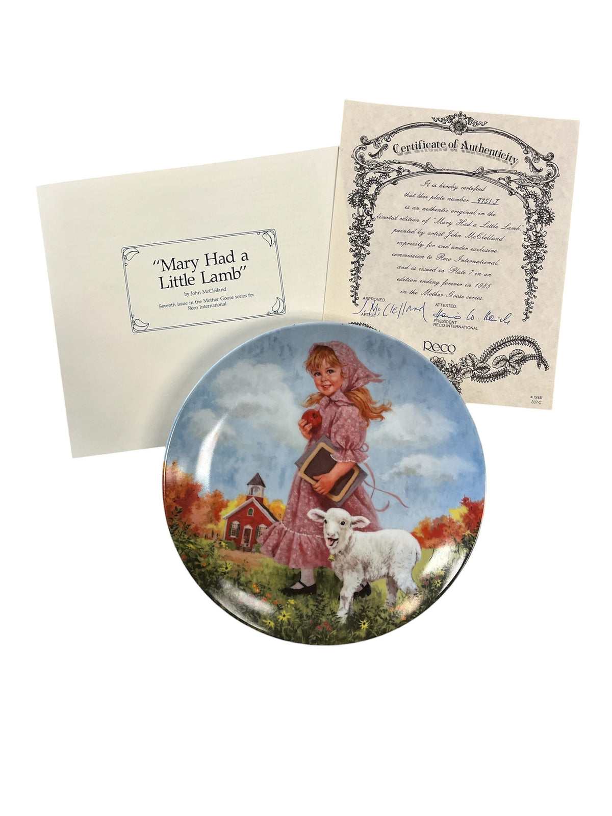 "Mary Had a Little Lamb" Collectors Plate by John McClelland
