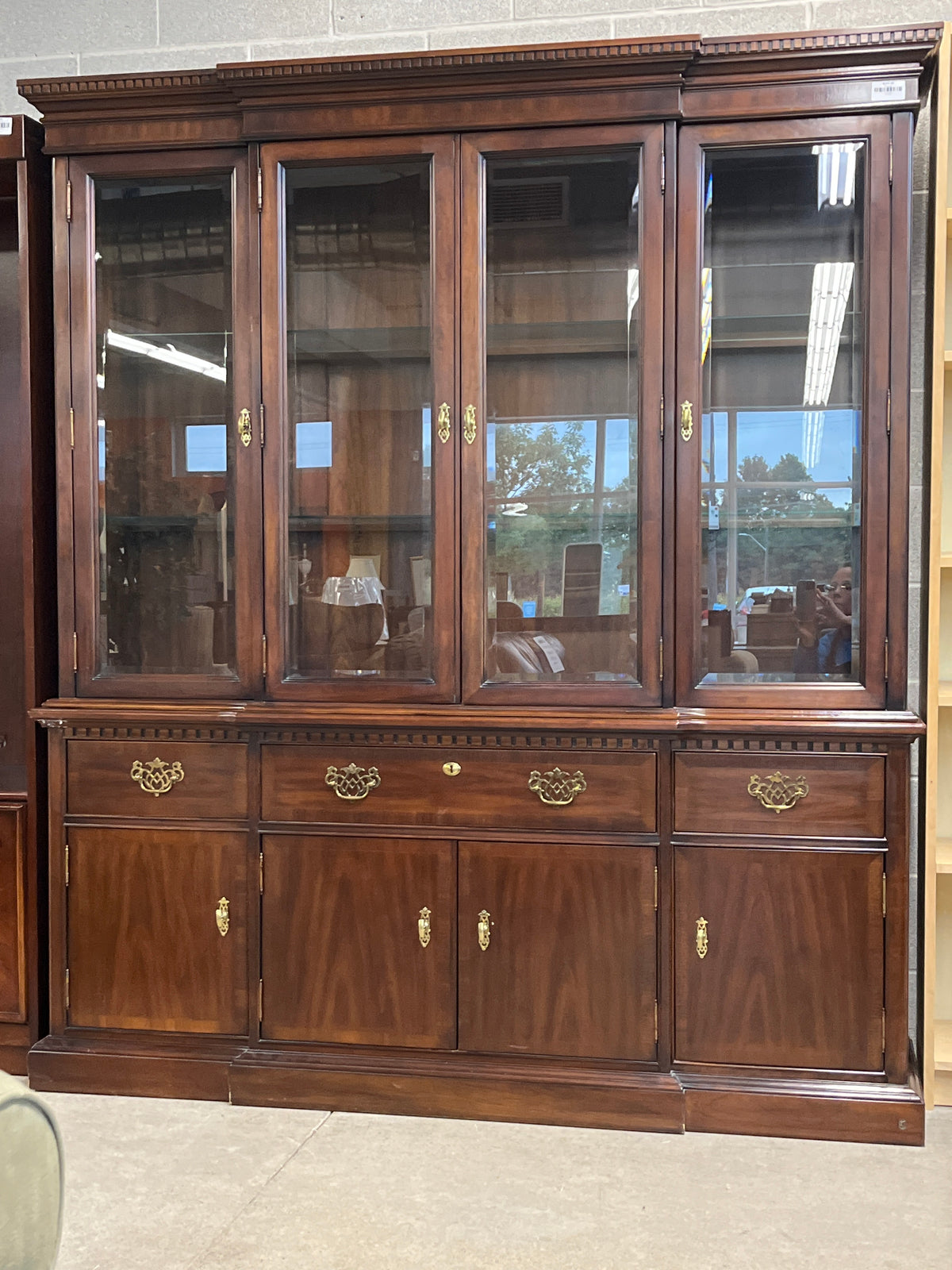 70"W Traditional Wooden China Cabinet