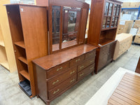 Dark Reddish Brown Dresser w/ Mirror