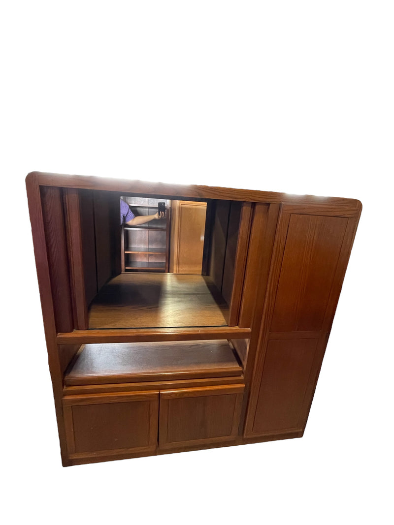 Solid Wood Mirrored Armoire