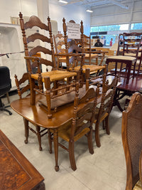 Vintage Dining Table with Six Chairs