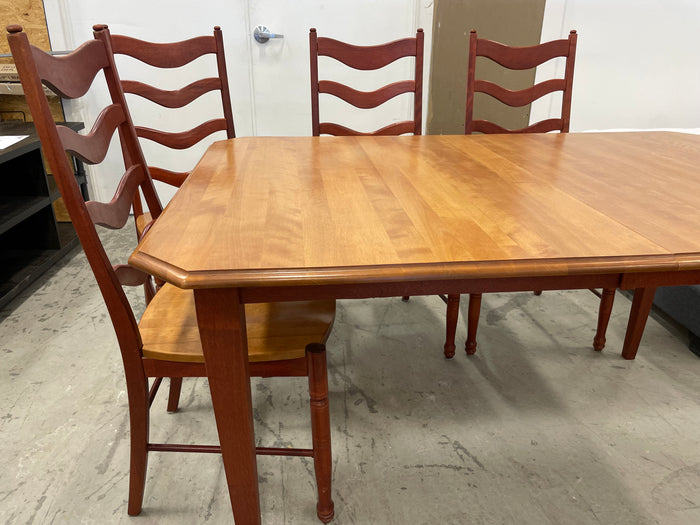 2-tone Wood Dining Set with 6 Chairs