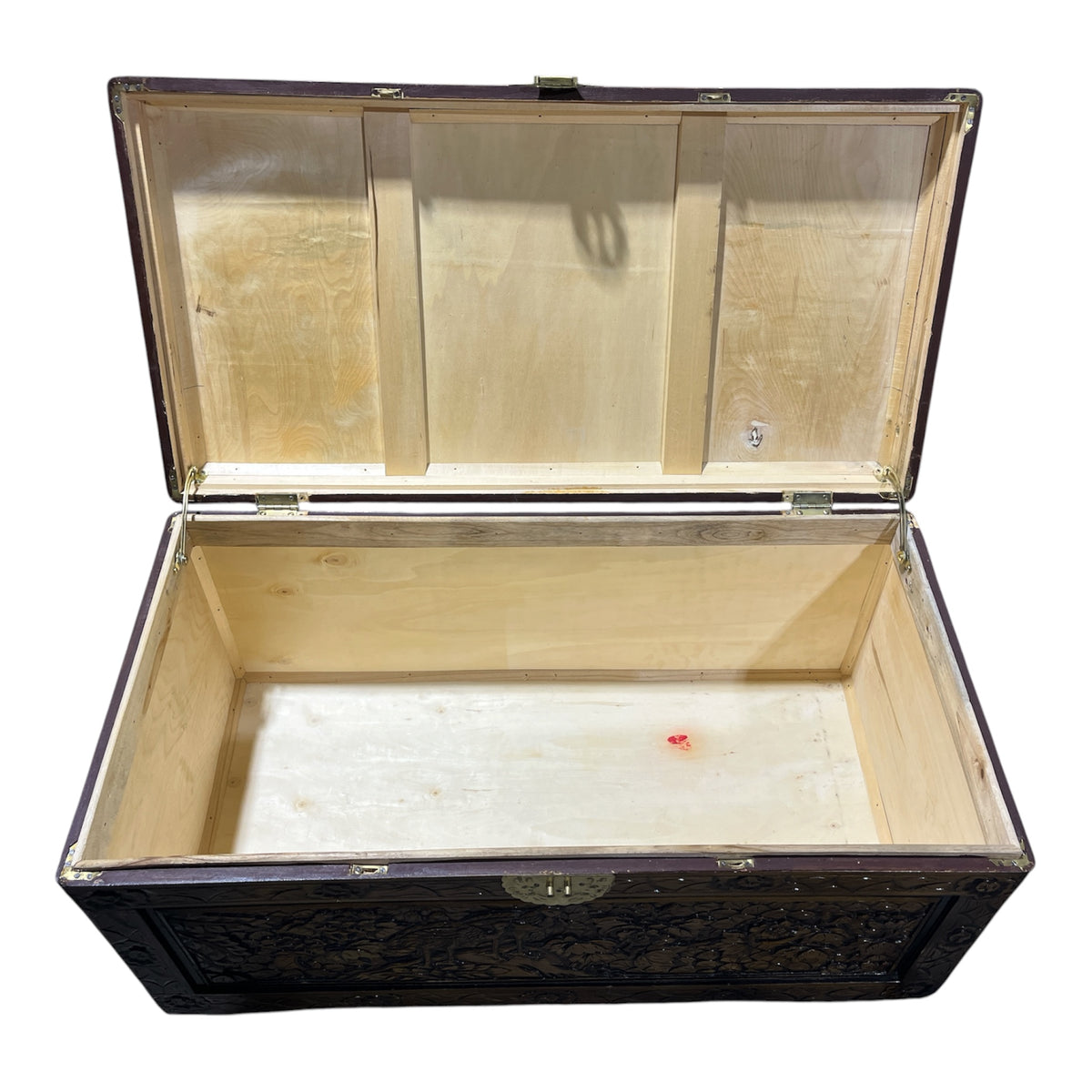 Chinese Hand-Carved Camphor Wood Chest