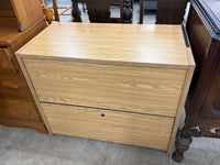 Light Wood 2-Drawer Lateral File Cabinet