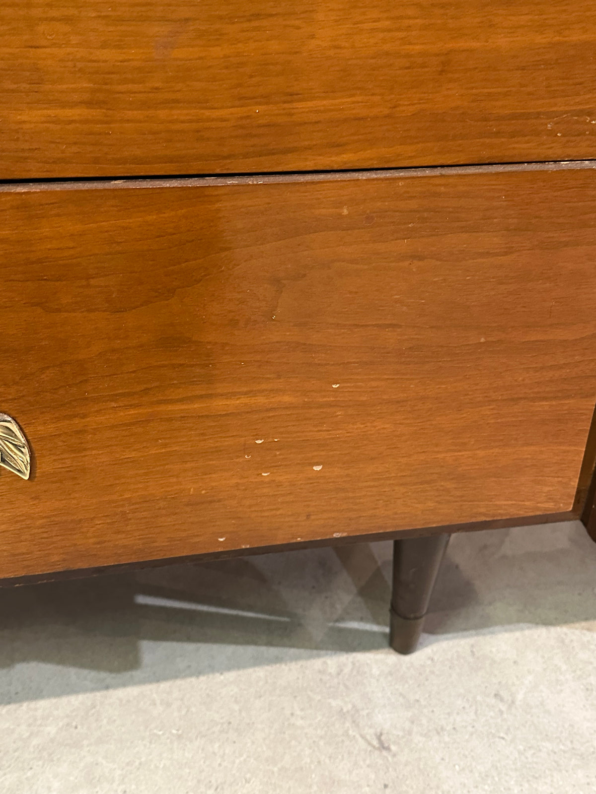 Teak dresser With 4 Drawers and Extra Shelf