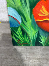 Poppies & Blue Sky - Acrylic on Canvas