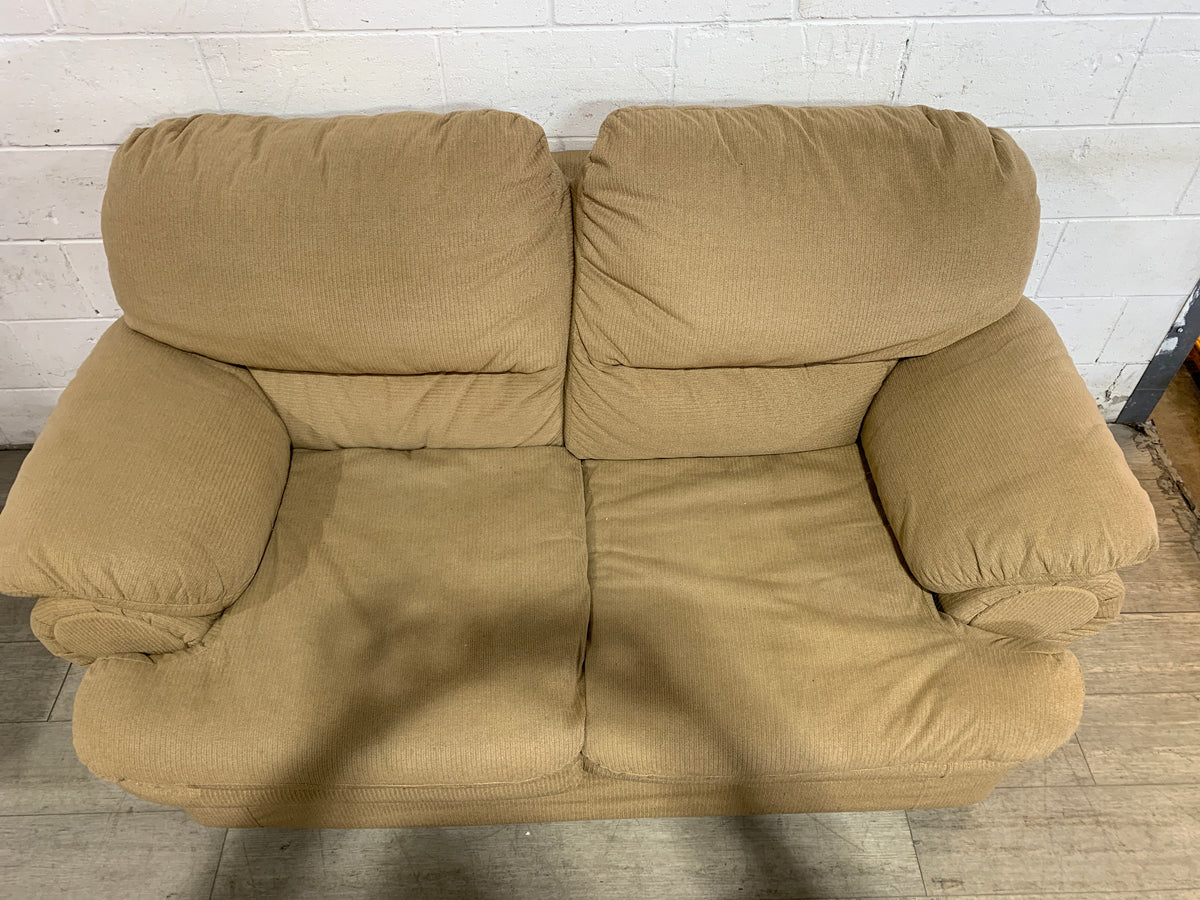 Beige Fabric Loveseat