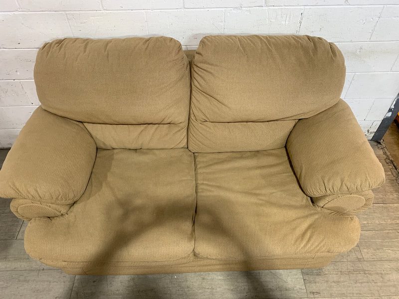Beige Fabric Loveseat
