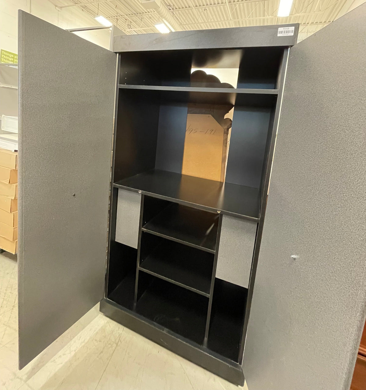 Tall Gray Entertainment Unit