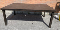 Metal Patio Table with 6 Light Gray Chairs