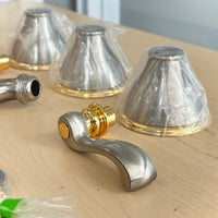 5-Piece Tub Filler Trim Set with Lever Handles, Satin Nickel & Gold – TKL805F-SNGD
