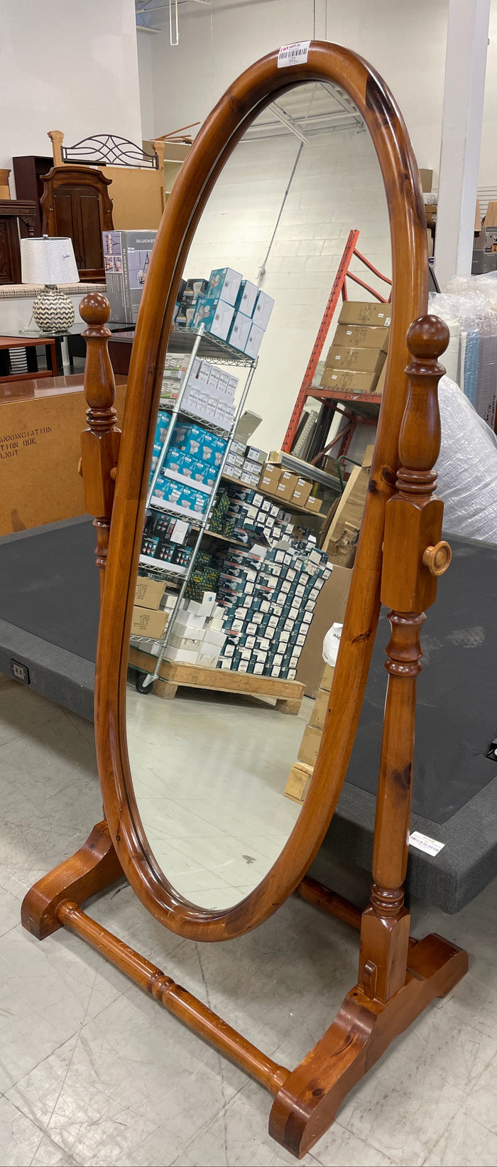 Standing Mirror with Wooden Frame