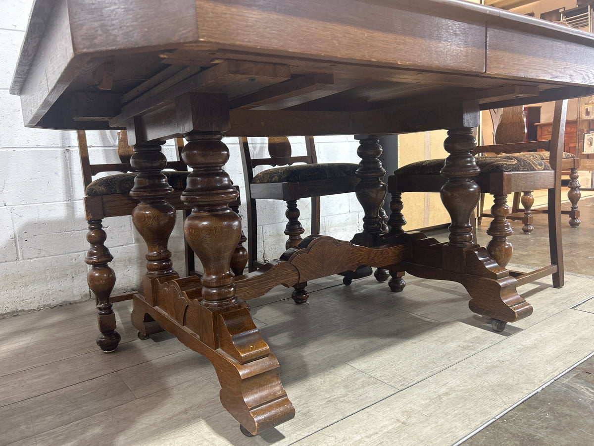 Tudor Dining Set-A table with six chairs