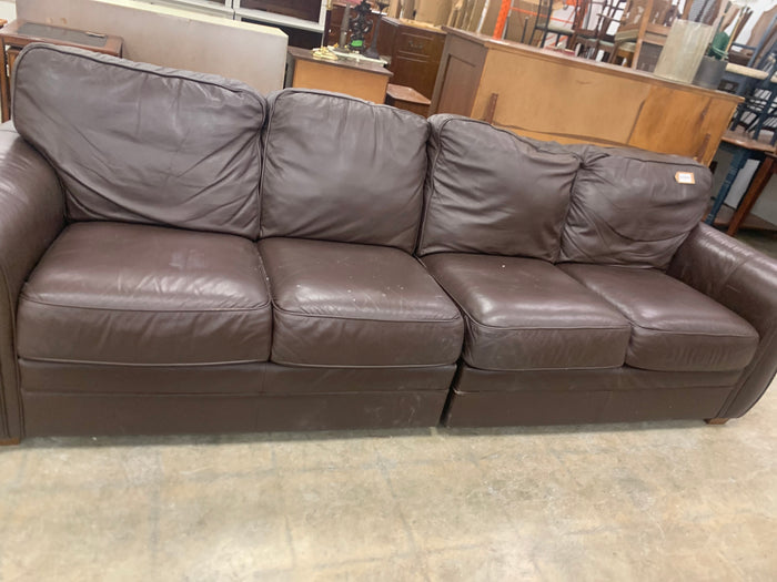 Brown 4-Seat Leather Tone Sofa