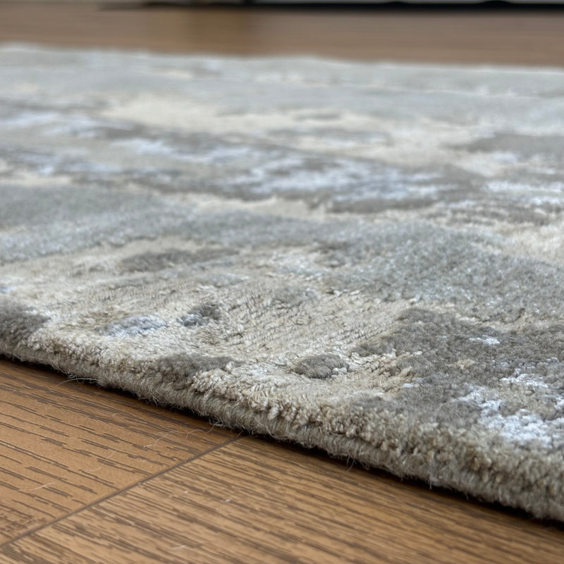 3x5-ft Desert Smoke Area Rug, Wool and Bamboo Silk, 2-0105302
