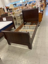 Single Brown Wooden Bedframe