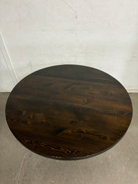 54”Dia Brown Round Dining Table with Crossed Legs