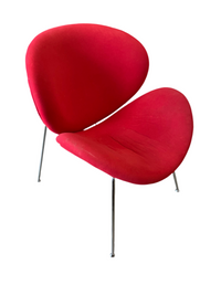 Slice fabric lounge chair in red