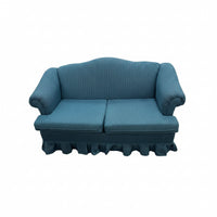 Teal Loveseat with Skirted Bottom