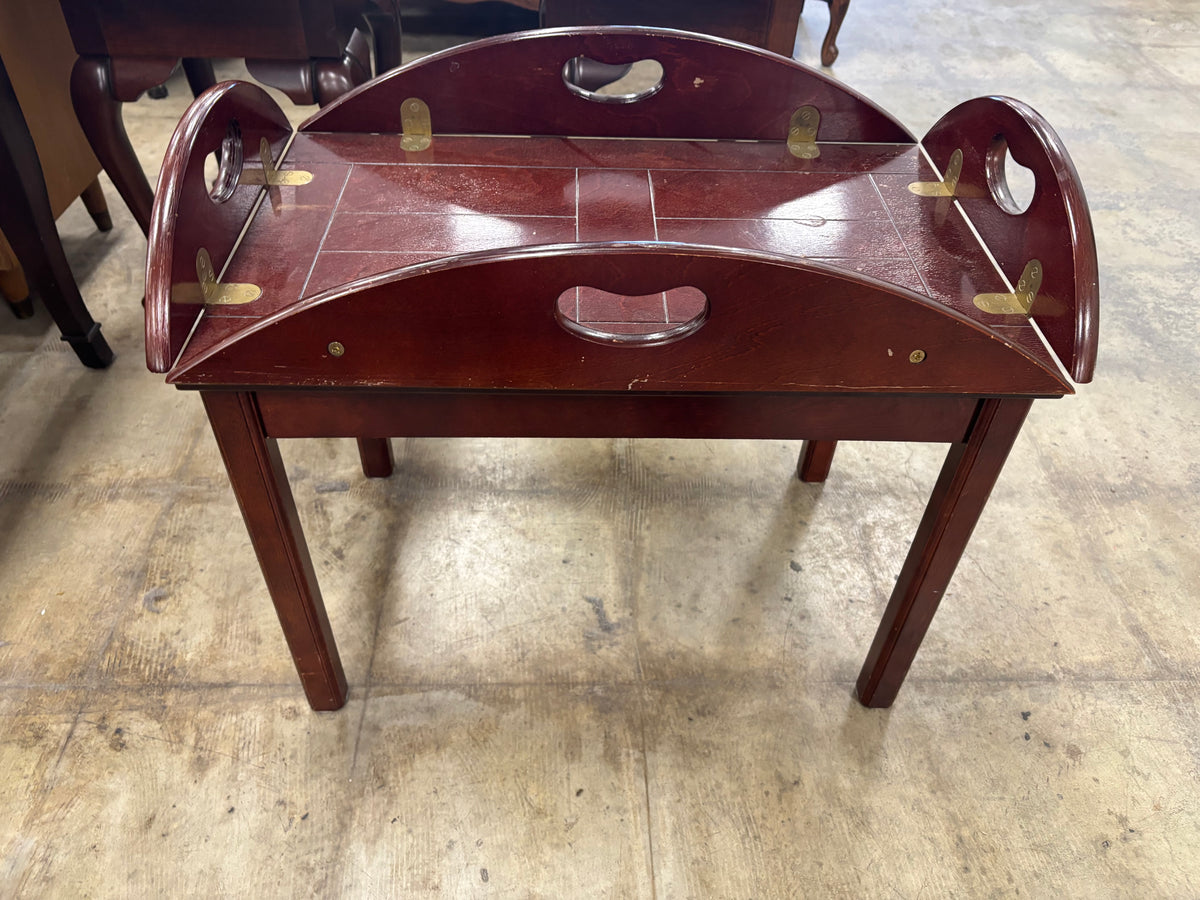 Mahogany Wood Butler Tray Table