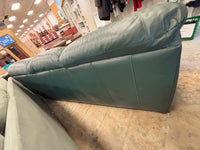 Forest Green Leather 3-Seater Sofa