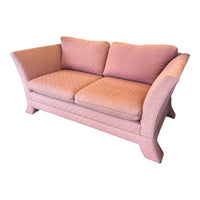 Pink Diamond-Quilted Traditional Loveseat