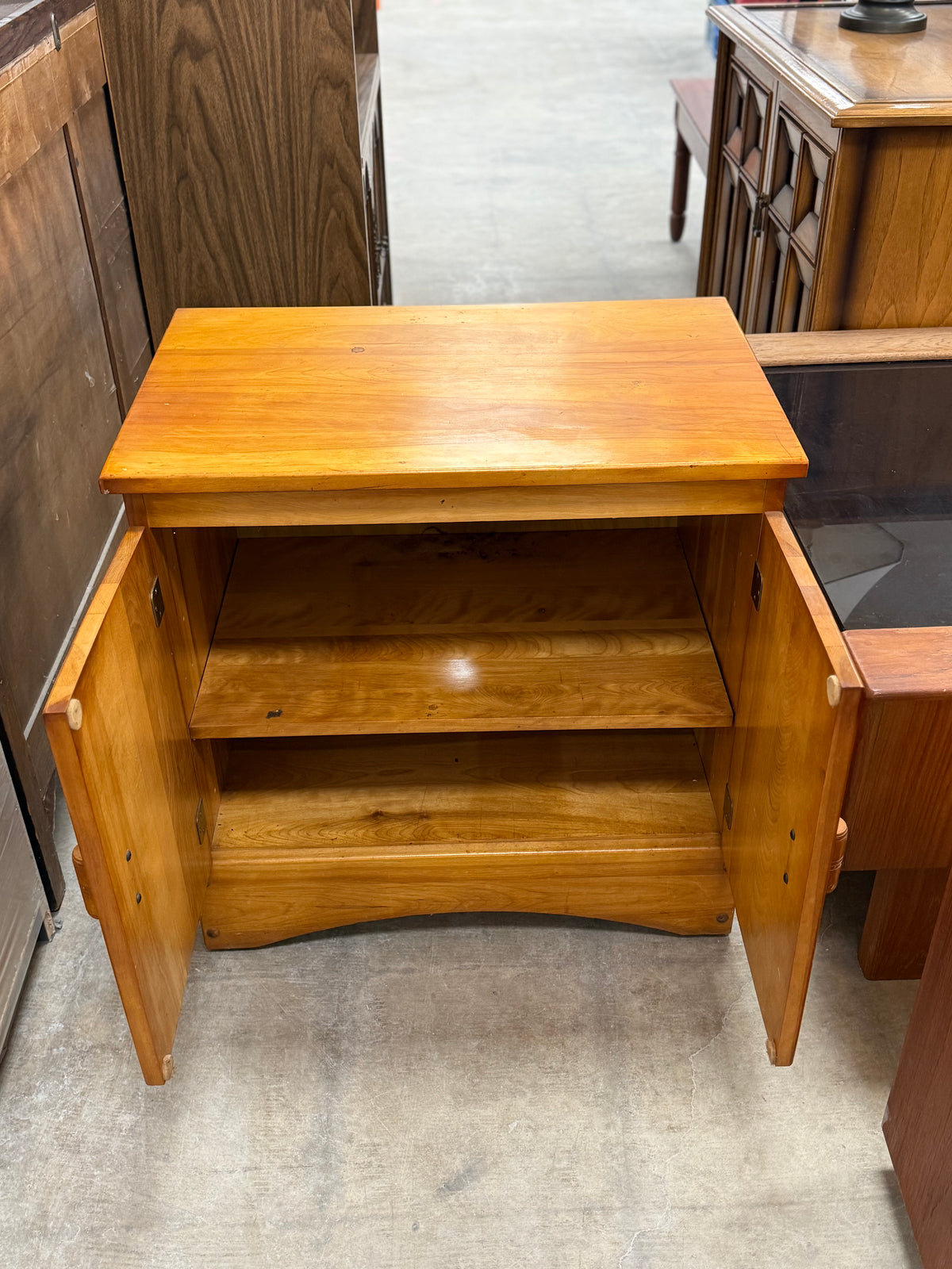 Small Mid-Century Square Glass Top Coffee Table